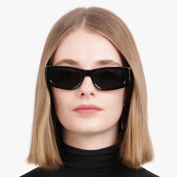 NEW Saint Laurent SLM140/F 002 Black Grey Silver Mirror Rectangle Sunglasses - Picture 12 of 12